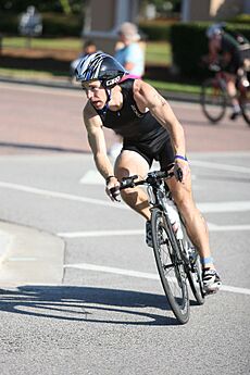 Triathlete on bike