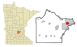 Location of the city of Albertvillewithin Wright County, Minnesota