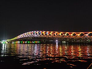 Atal Pedestrian Bridge at Night