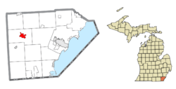 Location within Monroe County