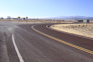 A view of downtown and the UDOT yard, on Utah State Route 159