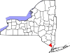 State map highlighting Rockland County