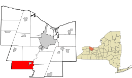 Location in Monroe County and the state of New York.