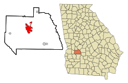 Location in Sumter County and the state of Georgia