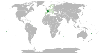 Location of  France  (dark green)– on the European continent  (green & dark grey)– in the European Union  (green)