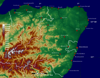 Aberdeen Aberdeenshire Moray topo