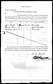 Ann Margaret Mackall Taylor Wood request for compensation for value of three enslaved people