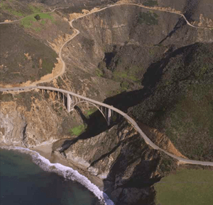 Bixby Creek Bridge aerial view