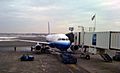 Boston Logan Gate C19 with Flag and Jet