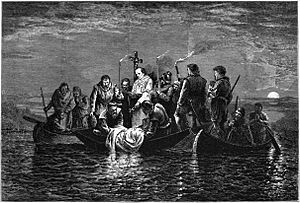 Burial of de Soto - engraving