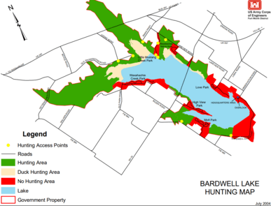 Hunting map of Lake Bardwell