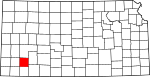 State map highlighting Haskell County