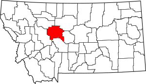 Map of Montana highlighting Cascade County