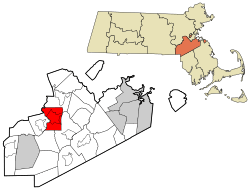 Location in Norfolk County in Massachusetts