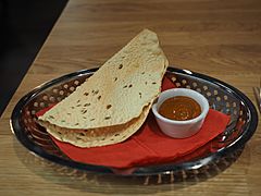 Papadum at restaurant Milan Nepal