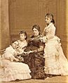 Queen Isabella II with her three youngest daughters