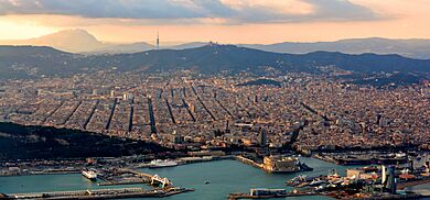 Evening light over Barcelona