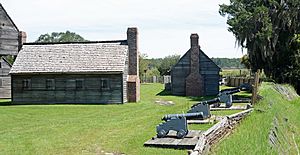 Fort King George riverside wall, Darien, GA, US