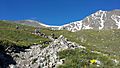 Grays Peak Trail, cairn, hikers, Grays & Torreys