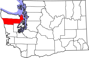 Map of Washington highlighting Jefferson County