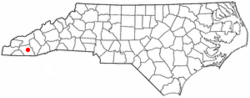 Location of Franklin, North Carolina