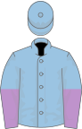 Light blue, mauve halved sleeves