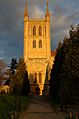 Pershore Abbey in winter sun