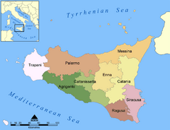 Provinces of Sicily map