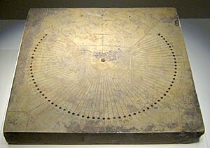 Stone sundial with Liubo markings
