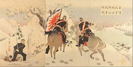 Toshiaki - Sino-Japanese War- Severe Battle of our army at Waihaiwei (nishin Sensō ikai Einioite Wagagun gekise... - Google Art Project