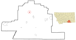 Location of Hardin, Montana