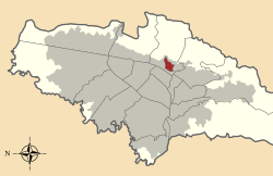 Location of the locality in the city of Bogotá