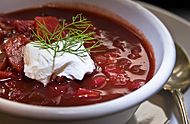 Borscht served