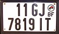 Burkina Faso passenger vehicle plate