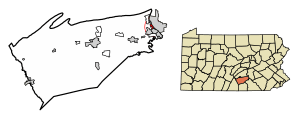 Location of Wormleysburg in Cumberland County, Pennsylvania.