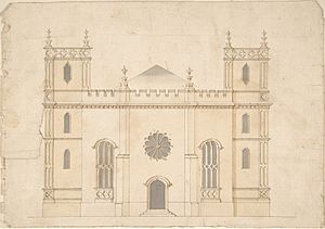 Facade of a Gothic Revival Church MET DP804677