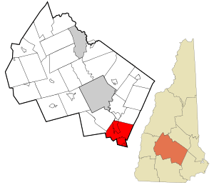 Location in Merrimack County and the state of New Hampshire