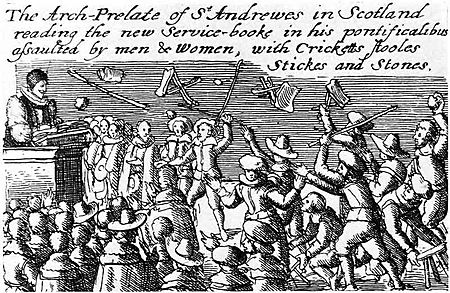 Riot against Anglican prayer book 1637