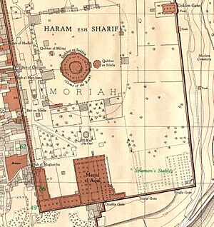 Solomon's Stables in the 1936 Old City of Jerusalem map by Survey of Palestine map 1-2,500 (cropped)