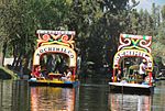 Trajinera boats in Xochimilco