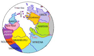 Traditional lands of Australian Aboriginal Tribes around Derby