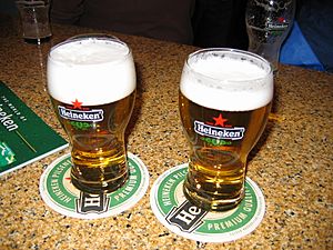 Two glasses of Heineken Pilsener