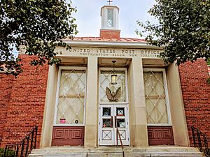 The front entrance to the historic Westhampton Beach Post Office on September 14, 2018.