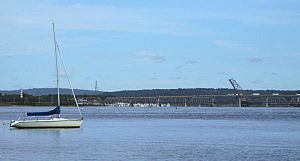 View of the Connecticut River in Old Lyme near its mouth at Long Island Sound