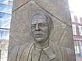 Detail from the statue of David Sheppard, the cricketer and former Anglican Bishop of Liverpool - geograph.org.uk - 974986.jpg