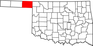 Map of Oklahoma highlighting Beaver County