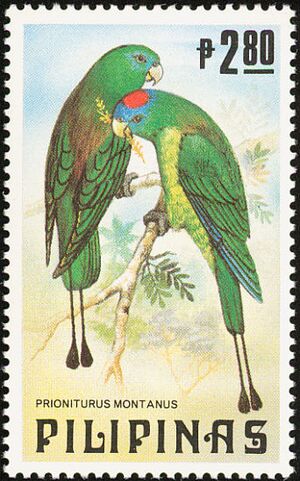 Prioniturus montanus 1984 stamp of the Philippines.jpg