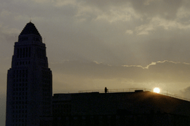 Silhouette-los-angeles-city