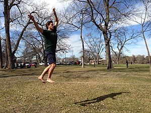 Slacklining in Cameron Park, Waco.jpg