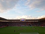 View of the Northam Stand inside St Mary's Stadium, Southampton's ground